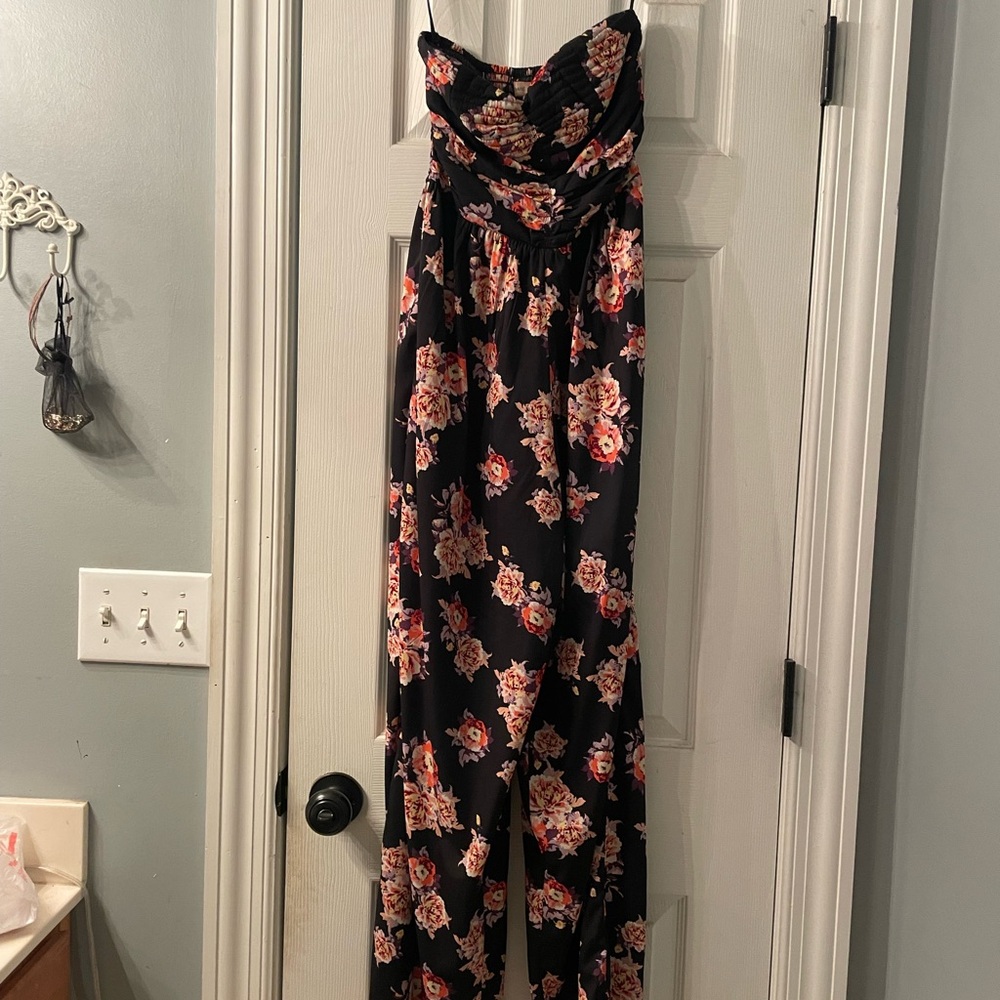 Band of Gypsies Black Floral Jumpsuit